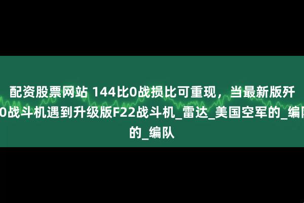 配资股票网站 144比0战损比可重现，当最新版歼20战斗机遇到升级版F22战斗机_雷达_美国空军的_编队